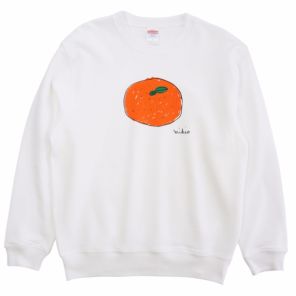 みかん 大人用トレーナー White S M L XL 2XL ☆お正月☆新年☆年越し☆