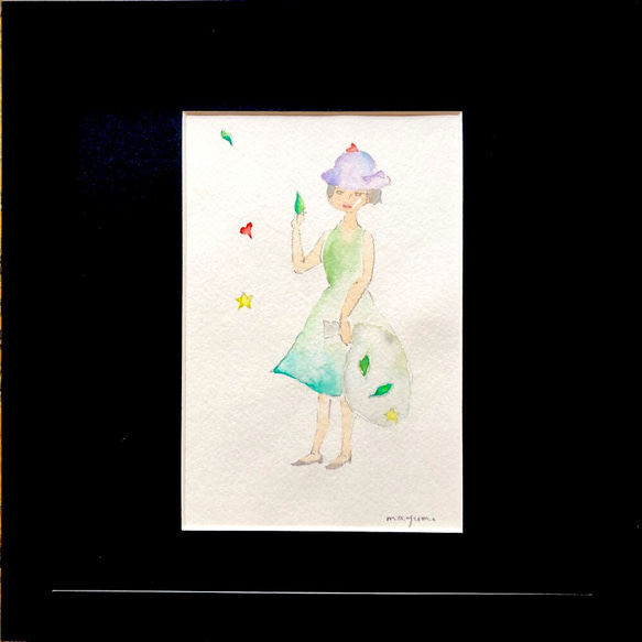 水彩画「集める」原画