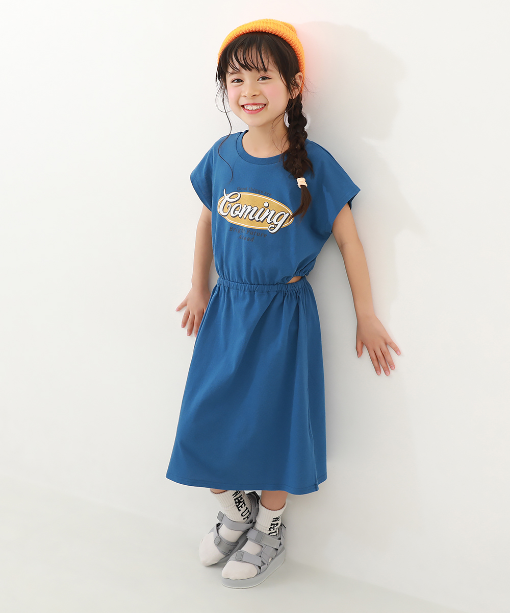 デビロック/ウエストデザイン半袖ワンピース 子供服 キッズ 女の子 半袖ワンピース ノースリーブワ･･･