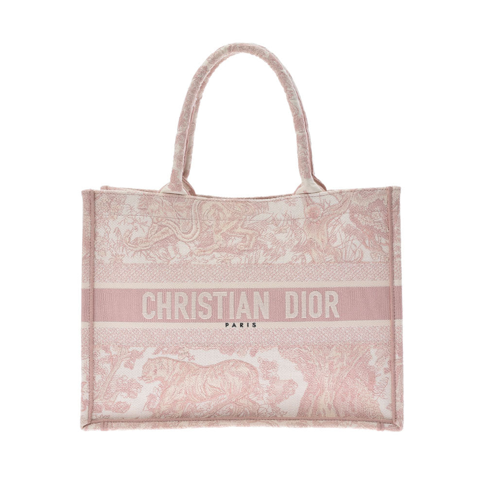 CHRISTIAN DIOR クリスチャンディオール ブックトートバッグ ミディアム ピンク M1296ZTDT レディース キャンバス ハンドバッグ Aランク 中古 