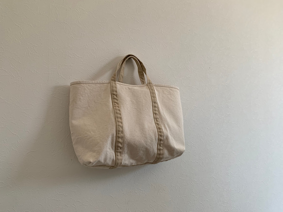 【A4対応】帆布　BASIC TOTE ( M ) ecru+ivory