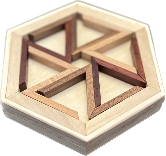 Kumiko Hexagonal Jewelry  Box -Flat