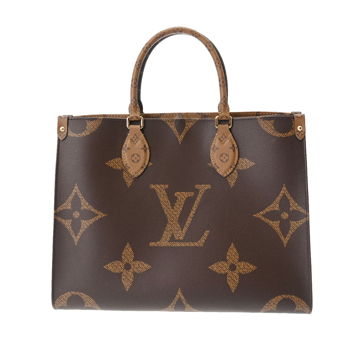 LOUIS VUITTON ルイヴィトン モノグラムジャイアント オンザゴー MM ブラウン M45321 レディース モノグラムリバースキャンバス 2WAYバッグ 新同 中古 