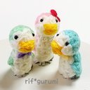 リフぐるみ®️ ペンギンの指人形(カラー・ピンク(女の子)）・単品