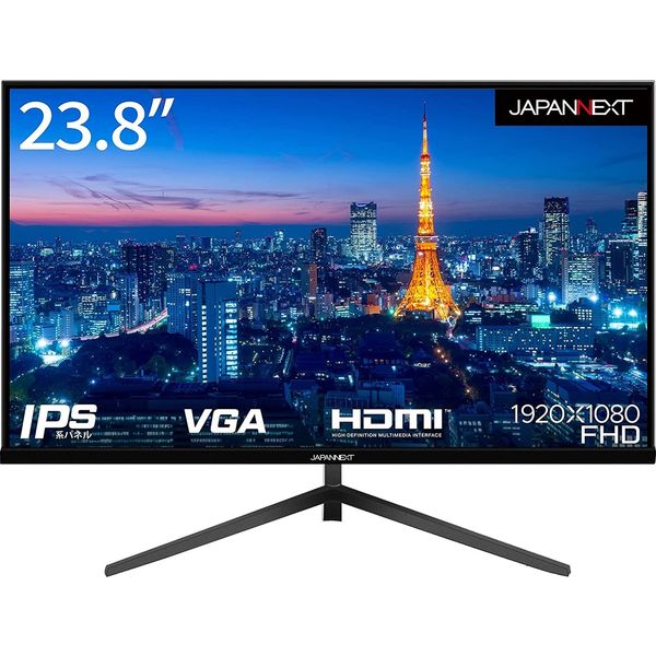 23.8インチ 液晶ディスプレイ(1920x1080/IPS/HDMI/VGA/チルト/非光沢/1年保証) JN-IPS2380FHD（直送品）