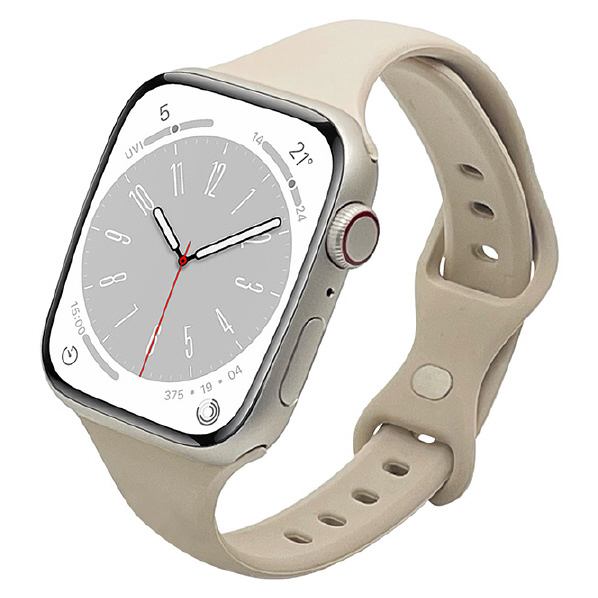 ラスタバナナ Apple Watch Series 8/7/6/5/4/3/SE(第2世代)/SE [41/40/38mm]用シリコンスタンダードバンドSlim ベージュ RBAWSS7444BE