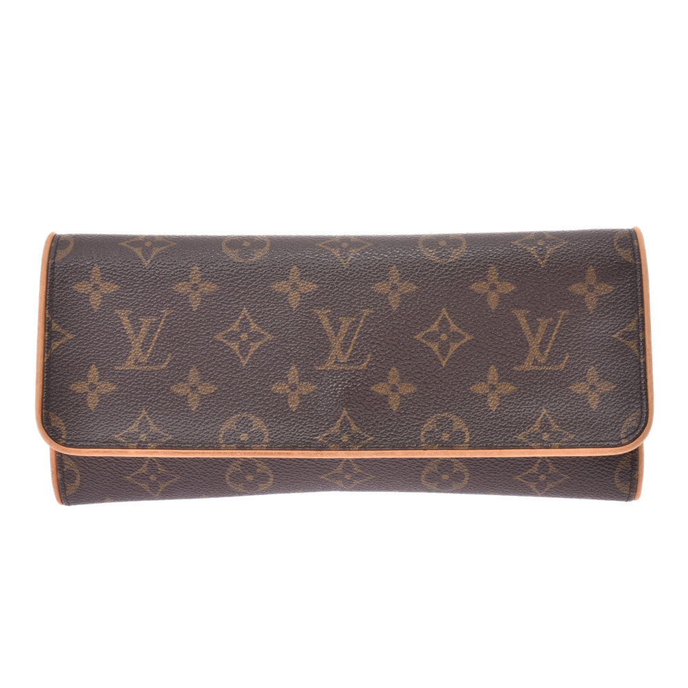 LOUIS VUITTON ルイヴィトン モノグラム ポシェットツインGM ブラウン M51852 レディース モノグラムキャンバス ショルダーバッグ Bランク 中古 