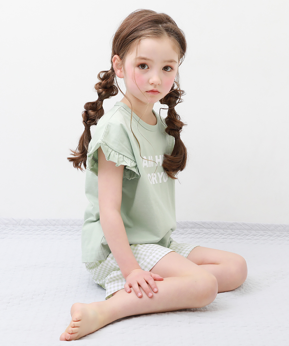 デビロック/ガールズ フリル半袖パジャマ 子供服 キッズ 女の子 ルームウェア 半袖ルームウェア ･･･