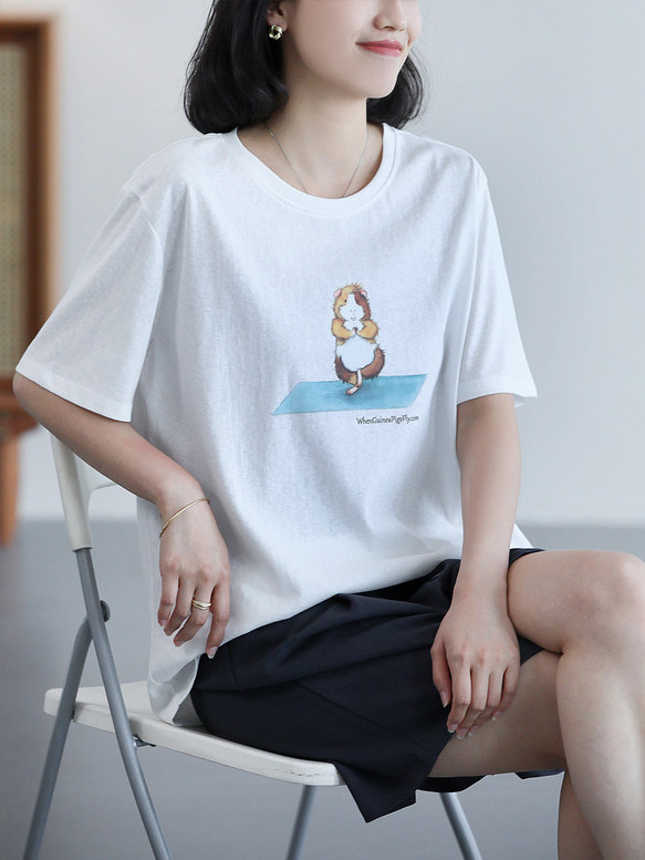 ❤️丈直し無料❤️　ベーシック　かわいいプリント　カジュアル　ゆったり　着瘦せ　Ｔシャツ