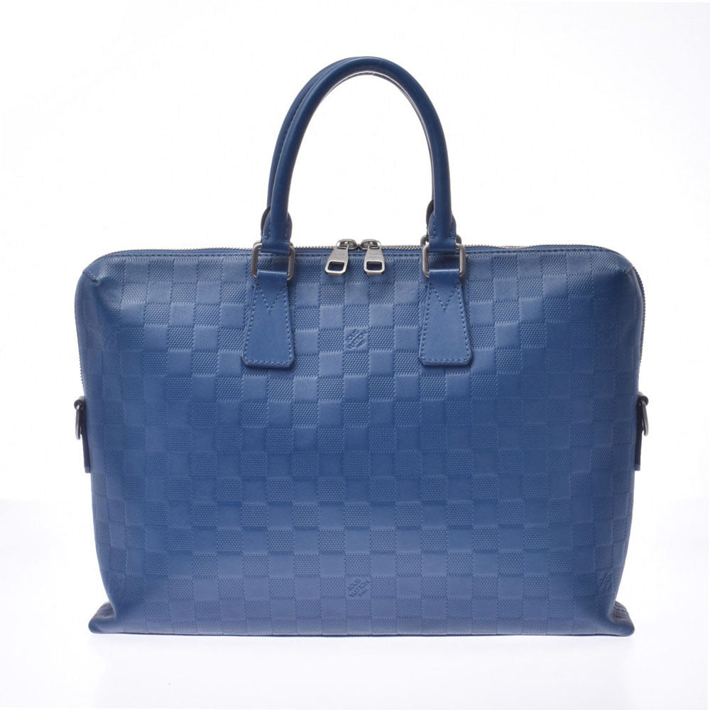 LOUIS VUITTON ルイヴィトン ダミエ アンフィニ PDJ 2WAYバッグ ネプテューヌ（青） N41328 メンズ レザー ビジネスバッグ Bランク 中古 