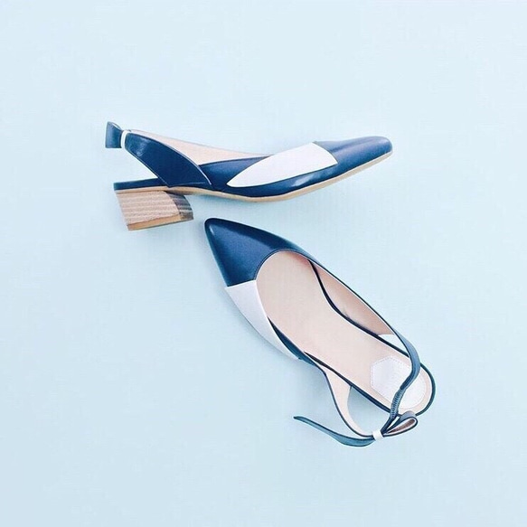 [The Deep] Satyrichthys - Blue/White - Pointy-toe sandals