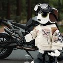 ロボホン RoBoHoN ロボホンの服　バイク柄プリントスタジャン