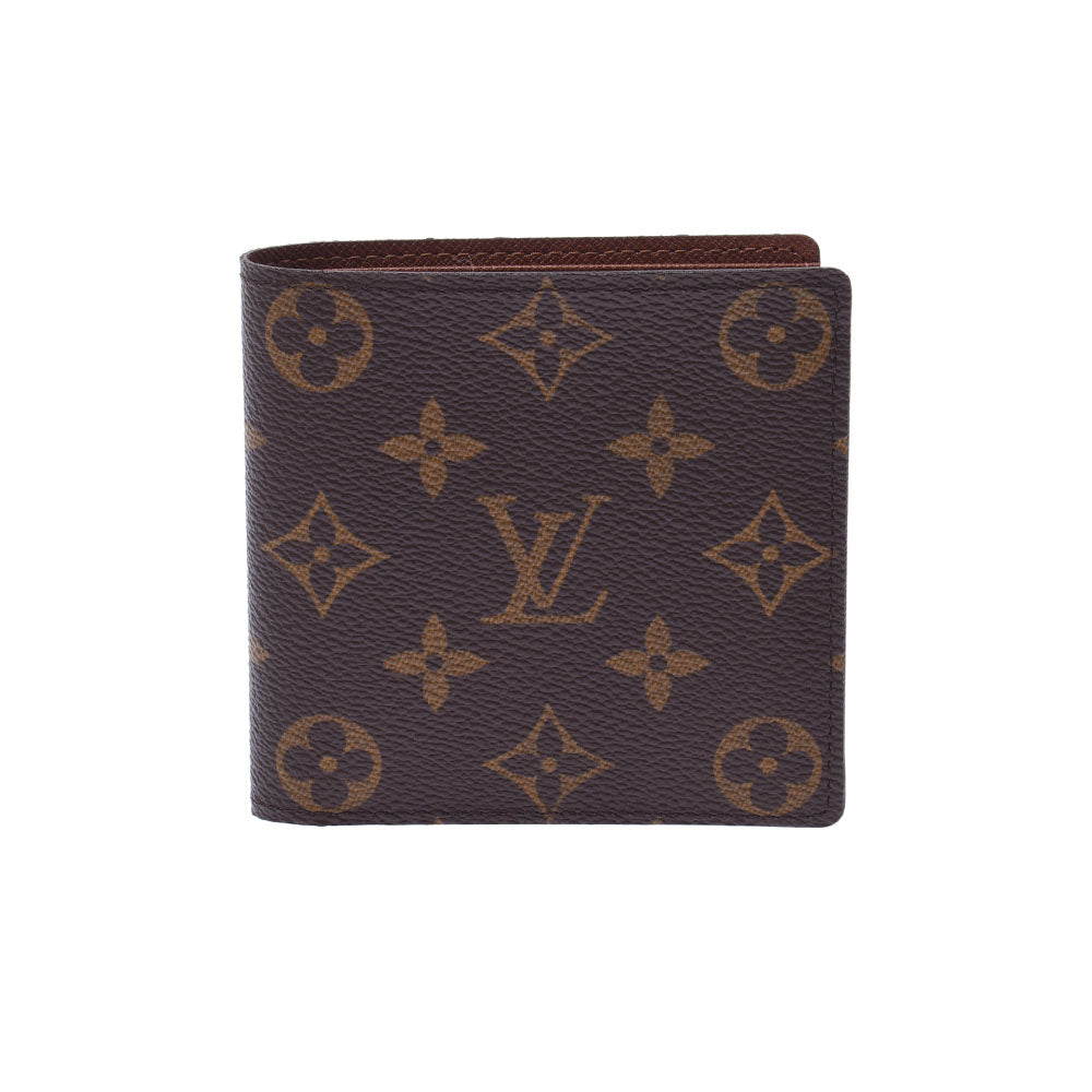 LOUIS VUITTON ルイヴィトン モノグラム ポルトフォイユ マルコ 旧型 ブラウン M61675 メンズ モノグラムキャンバス 二つ折り財布 Aランク 中古 