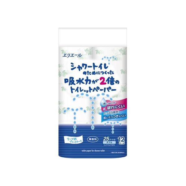 大王製紙 シャワートイレ 吸水力が2倍 12ロール W25m F377255