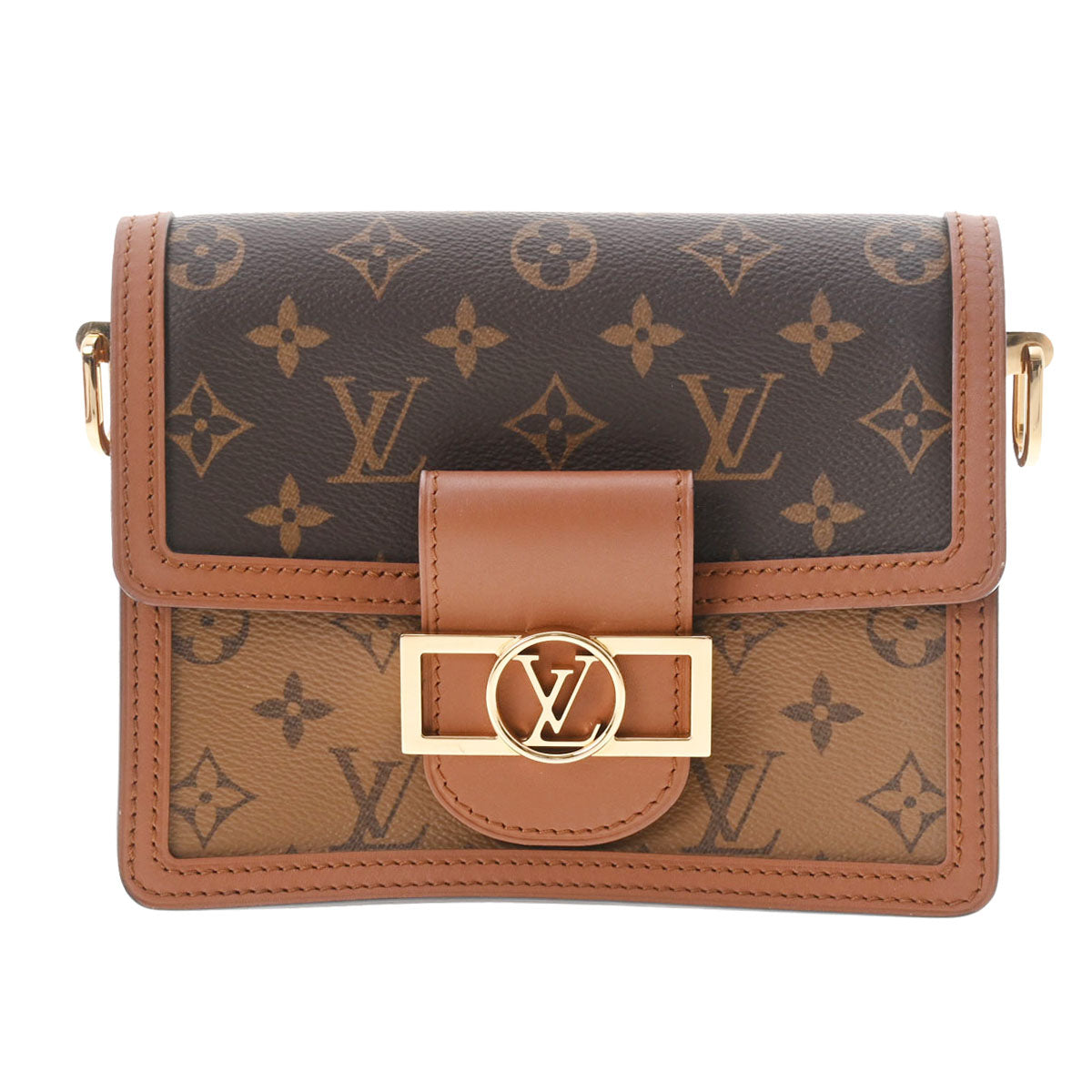 LOUIS VUITTON ルイヴィトン モノグラムリバース ドーフィーヌMINI ブラウン M44580 レディース モノグラムリバースキャンバス ショルダーバッグ Aランク 中古 