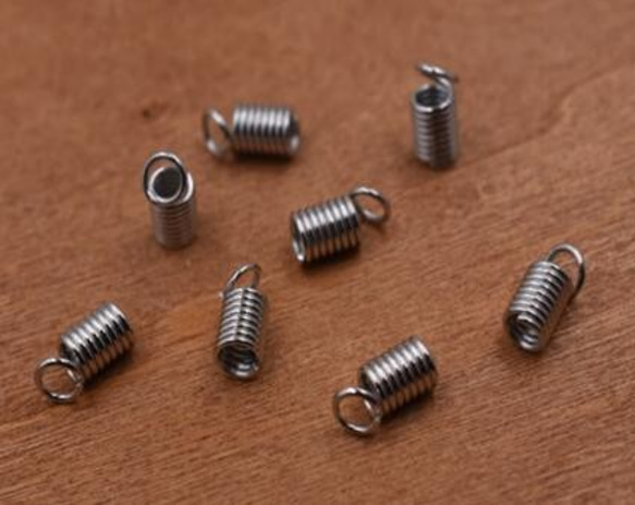 GM-090  300個  コイルパーツ 5×10mm アクセサリーパーツ ロジウム 3x【100ヶ】