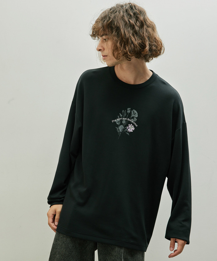 ジュンレッド/フラワー刺繍ロングスリーブTシャツ