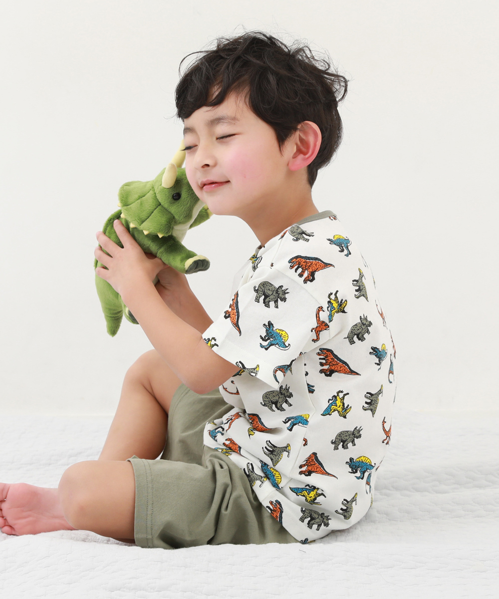 デビロック/どっちも前 半袖パジャマ 子供服 キッズ 男の子 女の子 ルームウェア 半袖ルームウェ･･･