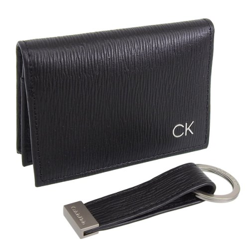 CALVIN KLEIN カルバンクライン 二つ折り カード ケース 名刺入れ キーホルダー セット レザー