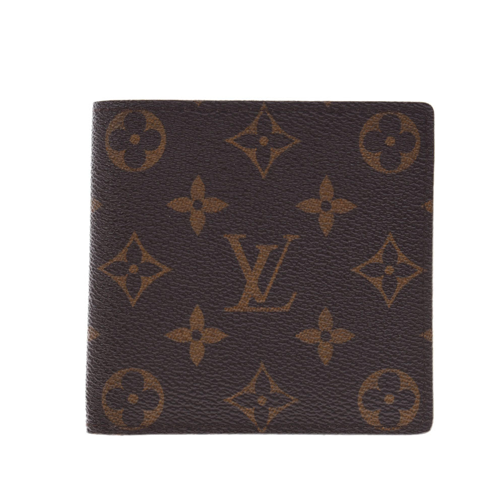 LOUIS VUITTON ルイヴィトン モノグラム ポルトフォイユ マルコ ブラウン M61675 メンズ モノグラムキャンバス 二つ折り財布 ABランク 中古 