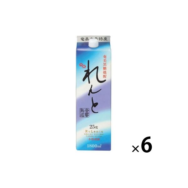 れんと　黒糖　25度1.8Lパック  焼酎　6本