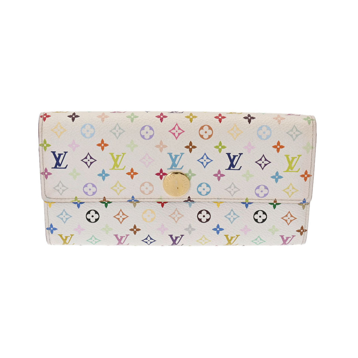 LOUIS VUITTON ルイヴィトン ヴェルニ ポルトフォイユ サラ 旧型 ブロン/アニス M93746 レディース モノグラムマルチカラー 長財布 Bランク 中古 