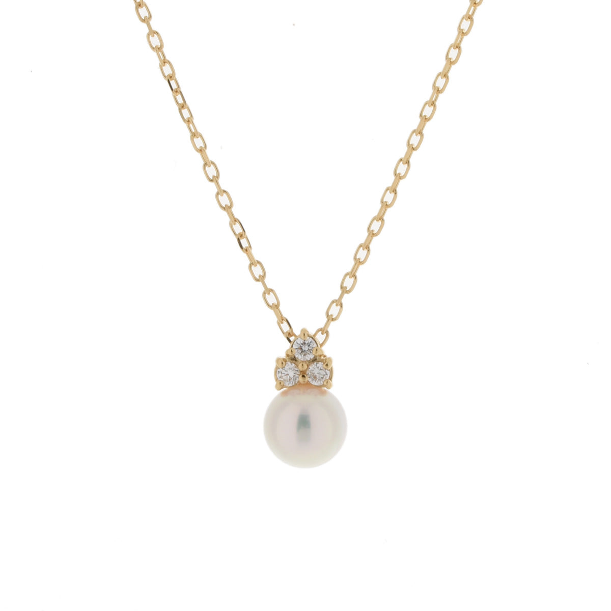 MIKIMOTO ミキモト アコヤパール ダイヤ - レディース K18イエローゴールド ネックレス Aランク 中古 