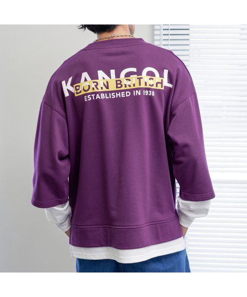 KANGOL カンゴール バックロゴフェイクレイヤードトレーナー KPMC－10284－EC