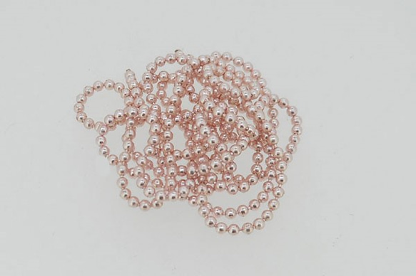 ボールチェーン 1.2mm Ｓ級 ピンク 1メートル(50cmx2) アクセサリー ハンドメイド 素材 パーツ 手芸