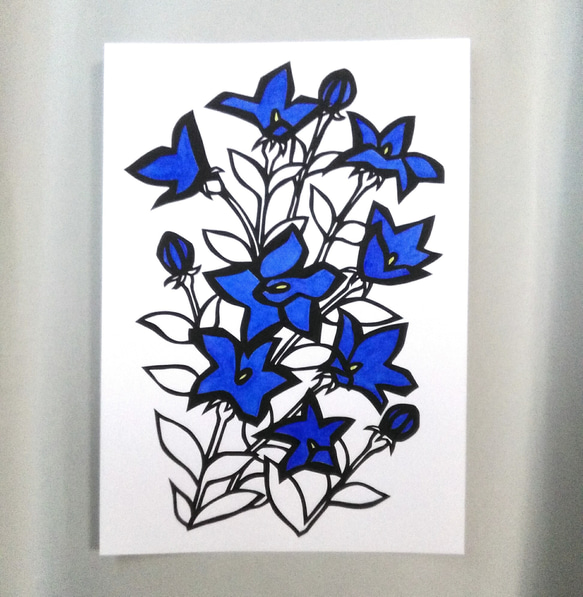 【切り絵】原画　A5サイズ　balloon flower