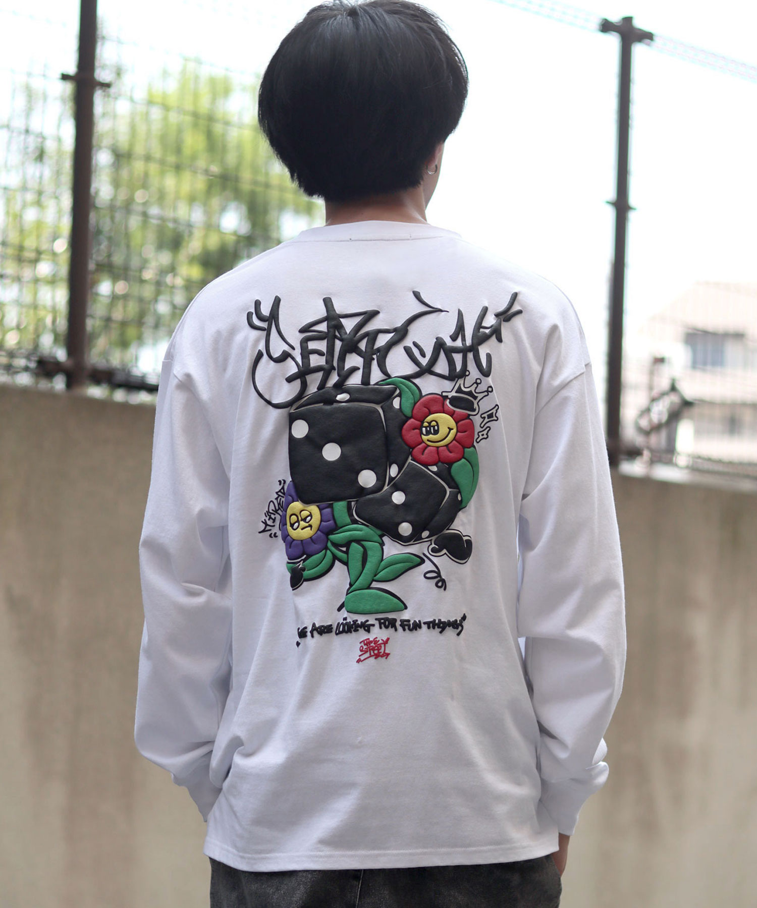 SITRY/【SITRY】オーバーサイズ 発泡プリント ロングスリーブTシャツ 長袖 プリントTシ･･･