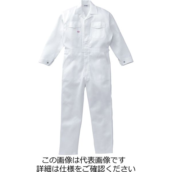 山田辰 綿100%ツヅキ服 ホワイト 4L 1-1500-WH-4L 1枚（直送品）