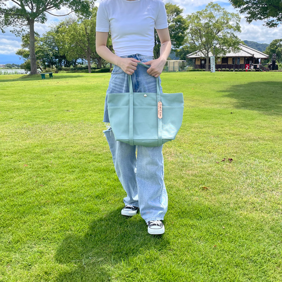 帆布basic tote bag mint