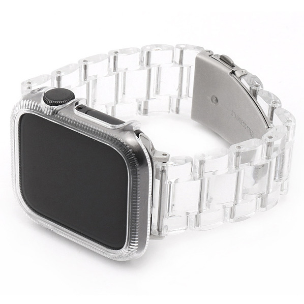 WEARPLANET Apple Watch 41mm用保護ケース付きクリアチェーンバンド クリア WP23104AW