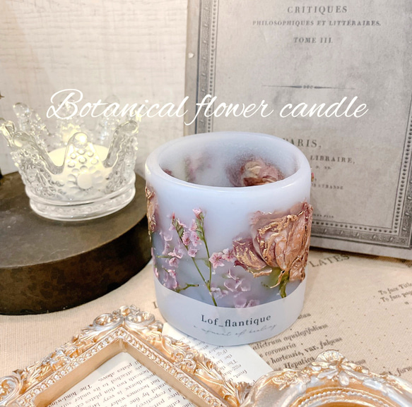 Botanical flower candle(ローズ) LEDティーライトキャンドル付き 送料無料