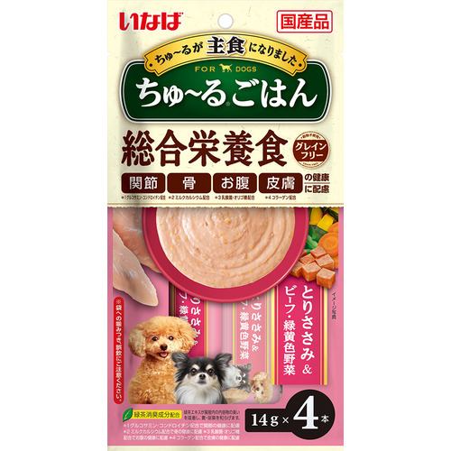 いなばペットフード ちゅーるごはん とりささみ&緑黄色野菜 14g×4本