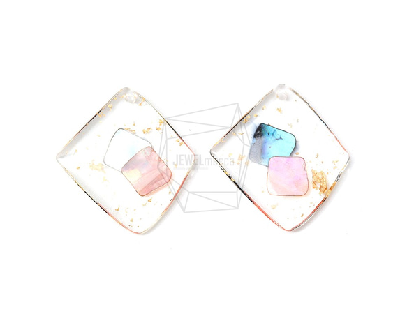 PDT-2245-G【2個入り】レクタングルパーペンダント,Rectangle Mother of Pearl Pend