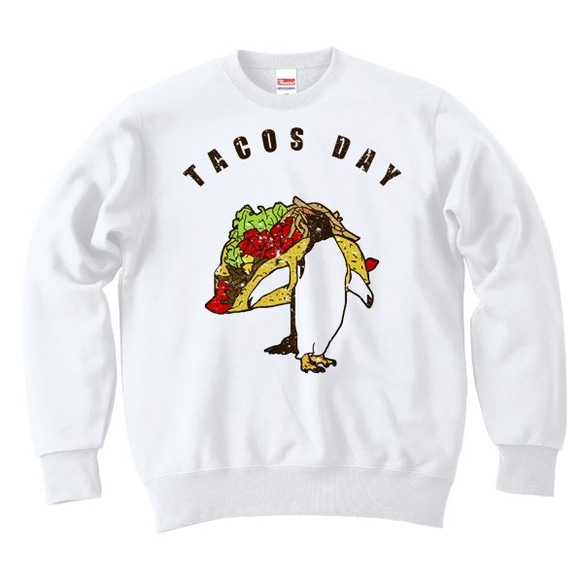 [カジュアルスウェット] tacos day / White