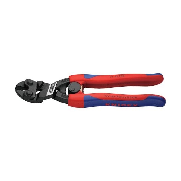 KNIPEX 200mm ミニクリッパー(強力型/20度ベント)リセス付 7142-200 1丁 337-1110（直送品）