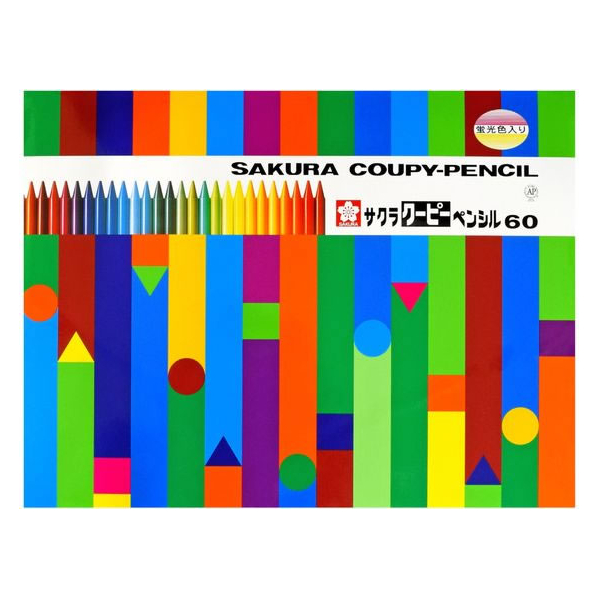 サクラクレパス クーピーペンシル 60色(缶入り) FC62141-FY60