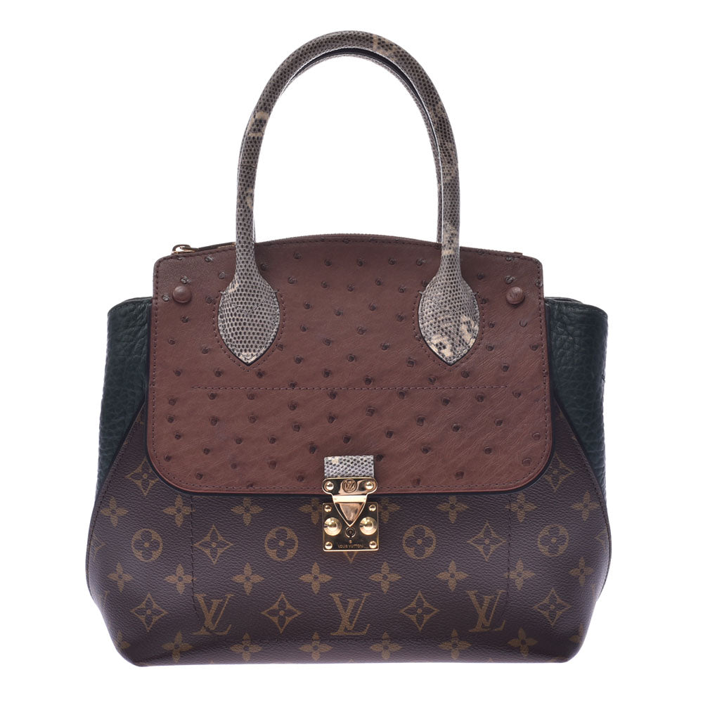 LOUIS VUITTON ルイヴィトン モノグラム エキゾチック トートPM ヴェール N91284 レディース オーストリッチ×リザード ハンドバッグ ABランク 中古 