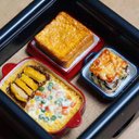 ミニチュアフード 「野菜のチーズ焼きご飯+フレンチトースト+ラザニア」 お弁当 ドールハウス