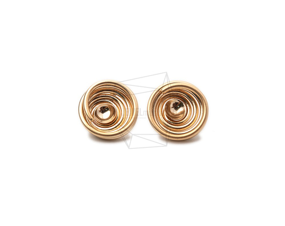 ERG-1042-MG【2個入り】スワールピアス/Swirl Post Earrings/17mm X 17mm