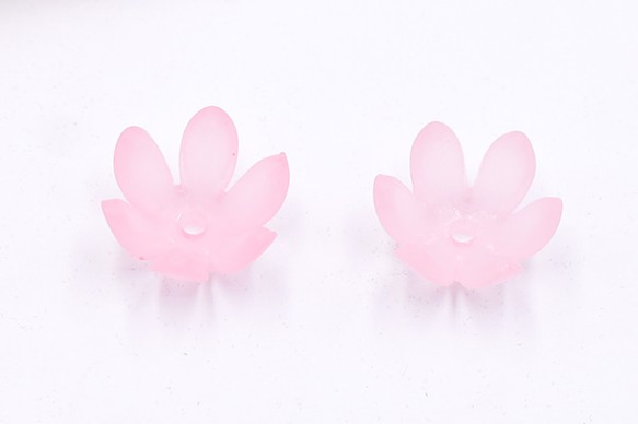 A2094 90個 アクリルパーツ 6弁花 10×17mm ピンク 3X【30ヶ】