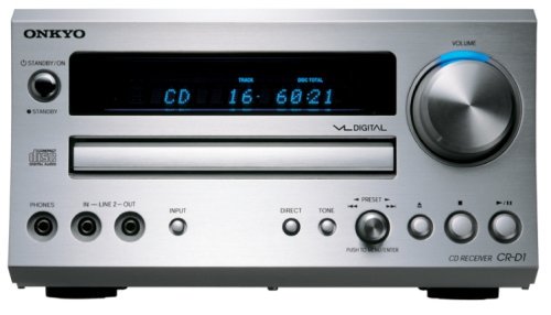 ONKYO CD/FMチューナーアンプ 60W+60W シルバー CR-D1(S)【中古品】