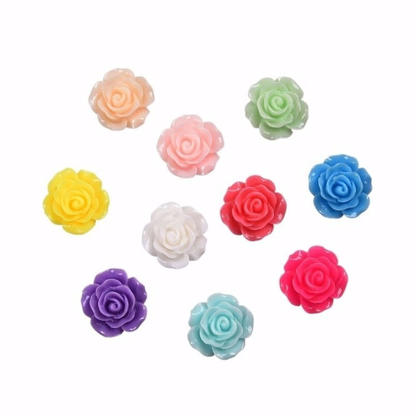 【直輸入】フラワーカボション*薔薇*13～15ミリ*約100個セット*大量*卸売