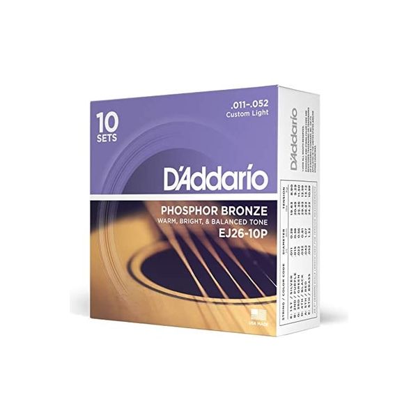 D’Addario ギター弦 EJ26-10P　C.Light 011-052 1箱(1個入)（直送品）