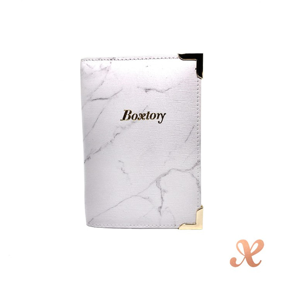 Passport Holder in white marble print