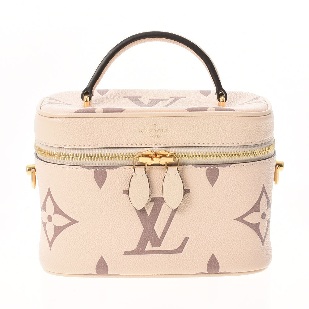 LOUIS VUITTON ルイヴィトン モノグラム バイカラー ヴァニティ PM クレームボワドローズ M45599 レディース レザー ハンドバッグ Aランク 中古 