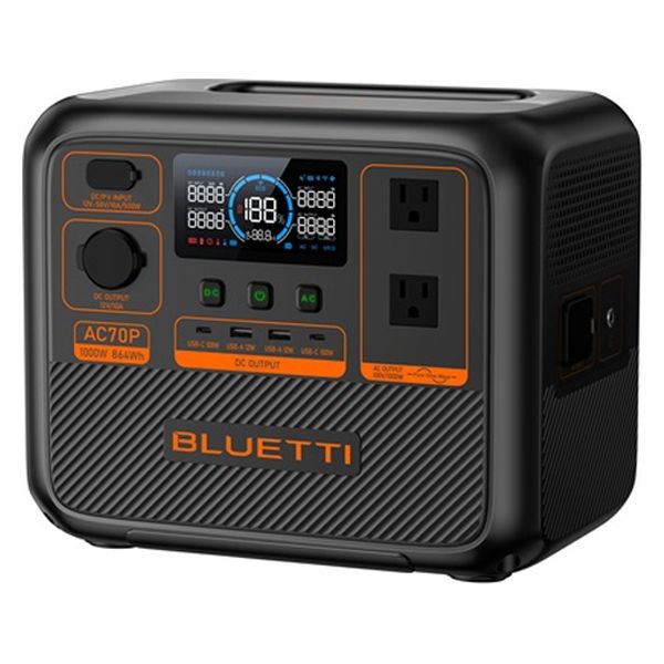 BLUETTI ポータブル電源 蓄電器 防災 リン酸鉄 864Wh AC70P 1台